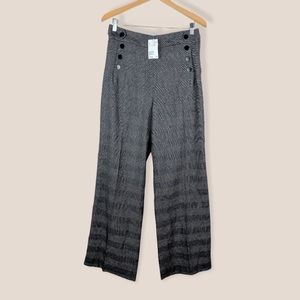NWT H&M Plaid Wide Leg Trouser Pants 10